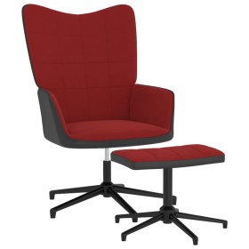 Silla de relajación con reposapiés terciopelo y PVC rojo tinto de vidaXL, Sillones - Ref: Foro24-327847, Precio: 87,99 €, Des...