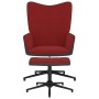 Silla de relajación con reposapiés terciopelo y PVC rojo tinto de vidaXL, Sillones - Ref: Foro24-327847, Precio: 87,76 €, Des...