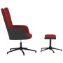 Silla de relajación con reposapiés terciopelo y PVC rojo tinto de vidaXL, Sillones - Ref: Foro24-327847, Precio: 87,76 €, Des...