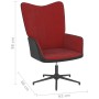 Silla de relajación con reposapiés terciopelo y PVC rojo tinto de vidaXL, Sillones - Ref: Foro24-327847, Precio: 87,76 €, Des...