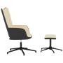 Silla de relajación con reposapiés terciopelo y PVC crema de vidaXL, Sillones - Ref: Foro24-327851, Precio: 92,34 €, Descuent...