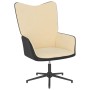 Silla de relajación con reposapiés terciopelo y PVC crema de vidaXL, Sillones - Ref: Foro24-327851, Precio: 92,34 €, Descuent...