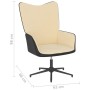 Silla de relajación con reposapiés terciopelo y PVC crema de vidaXL, Sillones - Ref: Foro24-327851, Precio: 92,34 €, Descuent...