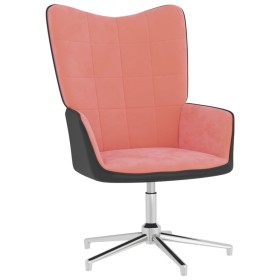 Silla de relajación de terciopelo rosa y PVC de vidaXL, Sillones - Ref: Foro24-327857, Precio: 67,20 €, Descuento: %