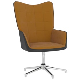 Silla de relajación de terciopelo marrón y PVC de vidaXL, Sillones - Ref: Foro24-327861, Precio: 70,99 €, Descuento: %