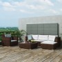 Garden furniture set 6 pieces with brown synthetic rattan cushions by vidaXL, Garden sets - Ref: Foro24-41873, Price: 604,27 ...