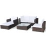 Garden furniture set 6 pieces with brown synthetic rattan cushions by vidaXL, Garden sets - Ref: Foro24-41873, Price: 604,99 ...