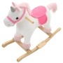 Unicornio balancín de peluche blanco y rosa 65x32x58 cm de vidaXL, Juguetes para mecerse y balancearse - Ref: Foro24-80219, P...