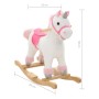 Unicornio balancín de peluche blanco y rosa 65x32x58 cm de vidaXL, Juguetes para mecerse y balancearse - Ref: Foro24-80219, P...