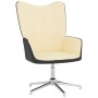 Sillón de relajación terciopelo blanco crema y PVC de vidaXL, Sillones - Ref: Foro24-327862, Precio: 71,99 €, Descuento: %