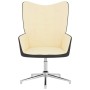 Sillón de relajación terciopelo blanco crema y PVC de vidaXL, Sillones - Ref: Foro24-327862, Precio: 71,99 €, Descuento: %