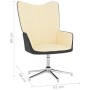 Sillón de relajación terciopelo blanco crema y PVC de vidaXL, Sillones - Ref: Foro24-327862, Precio: 71,99 €, Descuento: %