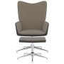 Silla de relajación con reposapiés terciopelo y PVC gris claro de vidaXL, Sillones - Ref: Foro24-327864, Precio: 85,99 €, Des...