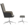 Silla de relajación con reposapiés terciopelo y PVC gris claro de vidaXL, Sillones - Ref: Foro24-327864, Precio: 85,99 €, Des...