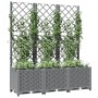 Light gray PP planter with trellis 120x40x136 cm by vidaXL, Pots and planters - Ref: Foro24-153274, Price: 102,45 €, Discount: %