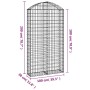 Gabion basket arch shape galvanized iron 100x30x180/200 cm by vidaXL, Pots and planters - Ref: Foro24-153429, Price: 71,44 €,...