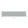 Toldo lateral retráctil de jardín gris 117x500 cm de vidaXL, Sombrillas - Ref: Foro24-317914, Precio: 75,37 €, Descuento: %