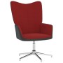 Silla de relajación con reposapiés terciopelo y PVC rojo tinto de vidaXL, Sillones - Ref: Foro24-327869, Precio: 122,22 €, De...