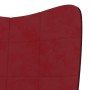 Silla de relajación con reposapiés terciopelo y PVC rojo tinto de vidaXL, Sillones - Ref: Foro24-327869, Precio: 122,22 €, De...