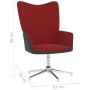 Silla de relajación con reposapiés terciopelo y PVC rojo tinto de vidaXL, Sillones - Ref: Foro24-327869, Precio: 122,22 €, De...