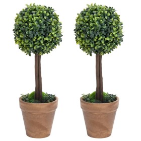 Artificial boxwood plants 2 units ball shape green pot 33 cm by vidaXL, artificial flora - Ref: Foro24-336515, Price: 33,44 €...