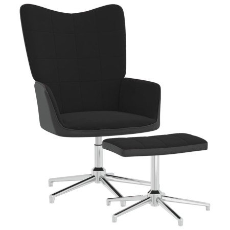 Relaxation chair with velvet and black PVC footrest by vidaXL, Armchairs - Ref: Foro24-327870, Price: 94,51 €, Discount: %