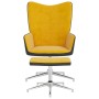 Silla de relajación reposapiés terciopelo PVC amarillo mostaza de vidaXL, Sillones - Ref: Foro24-327871, Precio: 84,36 €, Des...