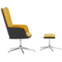 Silla de relajación reposapiés terciopelo PVC amarillo mostaza de vidaXL, Sillones - Ref: Foro24-327871, Precio: 84,36 €, Des...