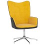 Silla de relajación reposapiés terciopelo PVC amarillo mostaza de vidaXL, Sillones - Ref: Foro24-327871, Precio: 84,36 €, Des...