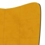 Silla de relajación reposapiés terciopelo PVC amarillo mostaza de vidaXL, Sillones - Ref: Foro24-327871, Precio: 84,36 €, Des...