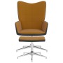 Silla de relajación con reposapiés terciopelo y PVC marrón de vidaXL, Sillones - Ref: Foro24-327872, Precio: 94,99 €, Descuen...