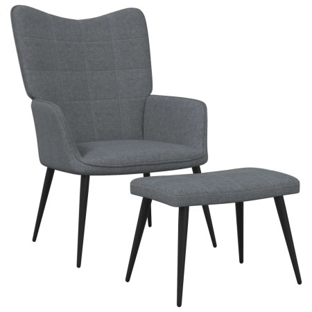 Sillón de relax con taburete tela gris oscuro de vidaXL, Sillones - Ref: Foro24-327953, Precio: 116,96 €, Descuento: %