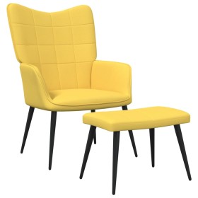 Relaxation chair with footrest mustard yellow fabric by vidaXL, Armchairs - Ref: Foro24-327959, Price: 102,40 €, Discount: %