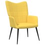 Silla de relajación con reposapiés tela amarillo mostaza de vidaXL, Sillones - Ref: Foro24-327959, Precio: 102,40 €, Descuent...