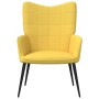 Silla de relajación con reposapiés tela amarillo mostaza de vidaXL, Sillones - Ref: Foro24-327959, Precio: 102,40 €, Descuent...