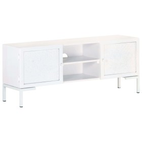 Massives Mangoholz TV-Möbel in Weiß 115x30x46 cm von vidaXL, TV-Möbel - Ref: Foro24-323580, Preis: 108,99 €, Rabatt: %