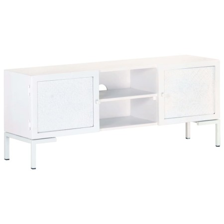 Mueble para TV de madera maciza de mango blanco 115x30x46 cm de vidaXL, Muebles TV - Ref: Foro24-323580, Precio: 108,72 €, De...