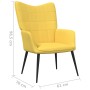 Silla de relajación con reposapiés tela amarillo mostaza de vidaXL, Sillones - Ref: Foro24-327959, Precio: 102,40 €, Descuent...