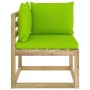 Garten-Ecksofa mit grün imprägnierten Holzkissen von vidaXL, Modulare Sofas für den Außenbereich - Ref: Foro24-3065261, Preis...