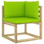 Garten-Ecksofa mit grün imprägnierten Holzkissen von vidaXL, Modulare Sofas für den Außenbereich - Ref: Foro24-3065261, Preis...