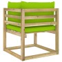 Garten-Ecksofa mit grün imprägnierten Holzkissen von vidaXL, Modulare Sofas für den Außenbereich - Ref: Foro24-3065261, Preis...