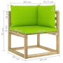 Garten-Ecksofa mit grün imprägnierten Holzkissen von vidaXL, Modulare Sofas für den Außenbereich - Ref: Foro24-3065261, Preis...