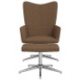 Silla de relajación con reposapiés de tela marrón de vidaXL, Sillones - Ref: Foro24-327999, Precio: 91,04 €, Descuento: %