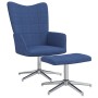 Silla de relajación con reposapiés tela azul de vidaXL, Sillones - Ref: Foro24-328000, Precio: 116,95 €, Descuento: %