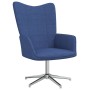 Silla de relajación con reposapiés tela azul de vidaXL, Sillones - Ref: Foro24-328000, Precio: 116,95 €, Descuento: %