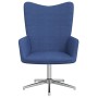 Silla de relajación con reposapiés tela azul de vidaXL, Sillones - Ref: Foro24-328000, Precio: 116,95 €, Descuento: %