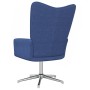 Silla de relajación con reposapiés tela azul de vidaXL, Sillones - Ref: Foro24-328000, Precio: 116,95 €, Descuento: %