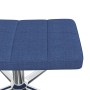 Silla de relajación con reposapiés tela azul de vidaXL, Sillones - Ref: Foro24-328000, Precio: 116,95 €, Descuento: %