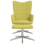 Silla de relajación con reposapiés de tela verde de vidaXL, Sillones - Ref: Foro24-328001, Precio: 116,54 €, Descuento: %