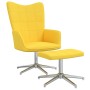 Silla de relajación con reposapiés tela amarillo mostaza de vidaXL, Sillones - Ref: Foro24-328003, Precio: 94,51 €, Descuento: %